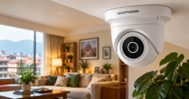NightVision Dome Camera in Cozy Living Room